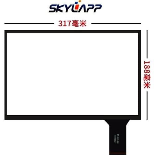 New 13.3''inch 317mm*188mm Capacitive touch screen USB plug and play linux WIN7 8 10 Android system tempered glass Touch panel