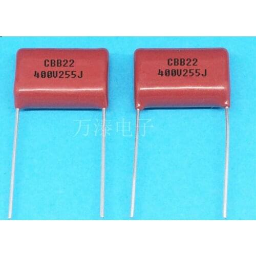 New 50PCS CBB22 400v255J 2.5uf P=20mm Thin film capacitor