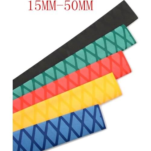 1 m/lot Antiskid checkered heat shrinkable tube Textured 2:1 15MM-50MM Insulation lightning protection Non-Slip free shipping