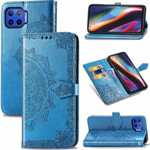 Embossed Kickstand Leather Cover For Motorola G 5G Plus Wallet Case For Moto G 5G Plus Folio Stand Cover Coque