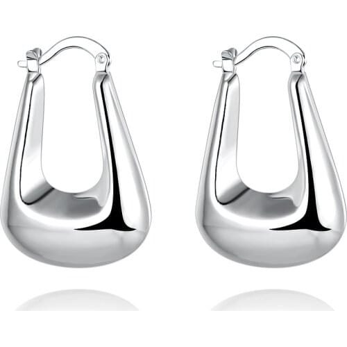 Gorgeous Woman Lady Fine Jewelry 925 Sterling Silver Special Hoop Earrings Fashion Party Wedding Engagement Accessories