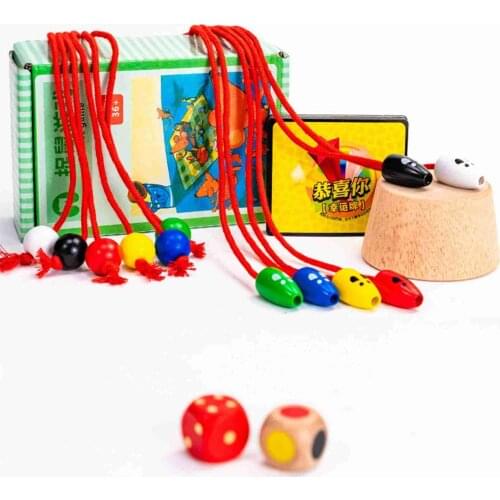 Explosive Style Wooden Mouse Catch Game Creative Childrens Interactive Wooden Toy Cat And Mouse Board Game