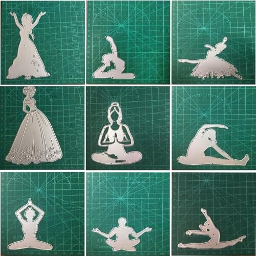 Lady dancing and yoga metal cutting mold scrapbook embossed paper card photo album craft paper cutting 2021 new