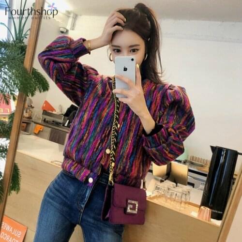 2020 Fashion Jacket Coat Women Runway Designer Chromatic Cashmere Spring Autumn Single Breasted Long Sleeve Casual Outerwear New