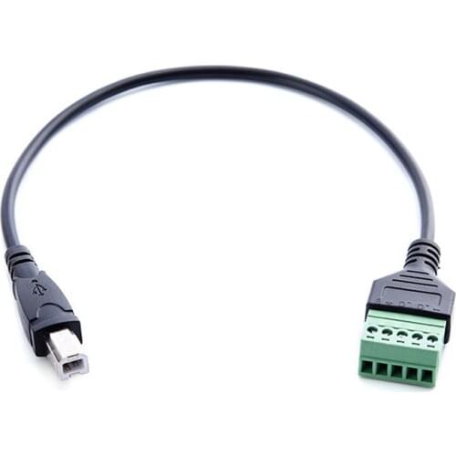 1Pcs USB B male usb-b to screw connector USB plug with shield connector USB2.0 Female Jack USB female to screw terminal