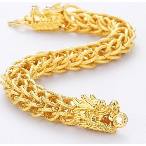 12mm Thick Wrist Bracelet Yellow Gold Filled Mens Bracelet Hip Hop Jewelry