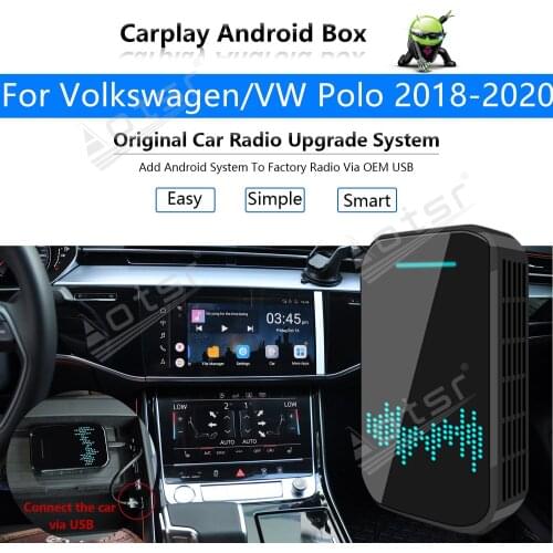 4+32G For Volkswagen VW Polo 2018-2020 Car Multimedia Player Android System Mirror Link Map Apple Carplay Wireless Dongle Ai Box