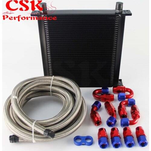 40 Row AN10 Engine Oil Cooler + 5M AN10 Oil Line w/ Hose Fittings Kit