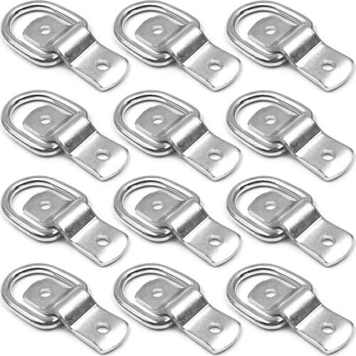 AUTO -12 Pack D-Ring Tie Downs, 1/4 Inch D-Rings Anchor Lashing Ring For Loads On Trailers Trucks Rv Campers Vans Atv Suv Boat