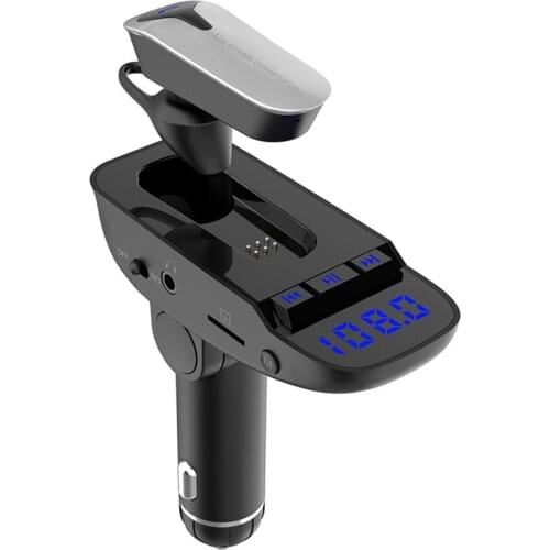 Bluetooth headset FM transmitter mobile phone charging call hands-free TF U disk music MP3 player wireless car speaker playback