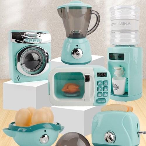 Large Kitchen Toys For Children Simulation Play House Toy Water Dispenser Bread Machine Egg Steamer Education Kitchen Toys