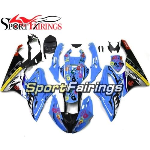 Covers for BMW S1000RR 2015 2016 15 16 Bodywork ABS Plastic Injection Cowlings Motorbike Panels Blue Black Graffiti Hand Print