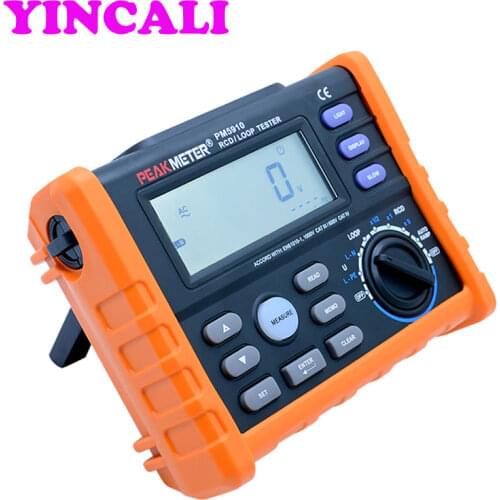 PM5910 Digital Resistance Meter RCD Loop Tester Multimeter for GFCI Loop resistance Testing Can store 100 groups of test results