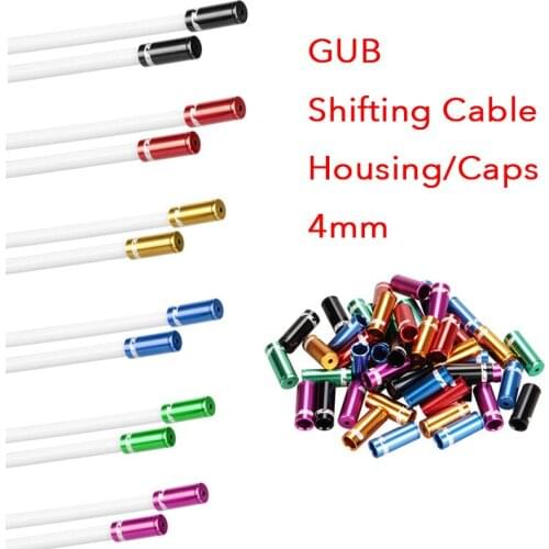 GUB 100pcs Set 4mm Mountain Road Bike Bicycle Cycling MTB Shifte Wire Cable Line Gear Shift Bike Cable Cap Cover Sets Kit Caps