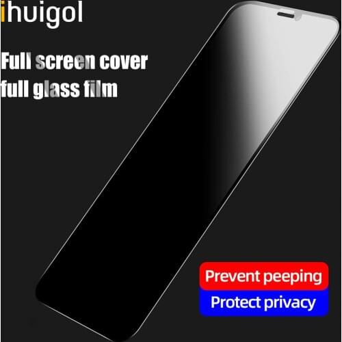Ihuigol Anti Spy Screen Protector For iPhone 12 Pro Max Mini HD Full Cover Privacy 9H Tempered Glass Protection Protective Film