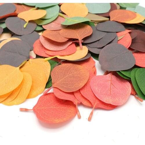 50pcs/lot Artificial Fake Leaves Simulation Eucalyptus Leaves for Wedding Party Decoration Ornaments DIY Wreath Garland Material