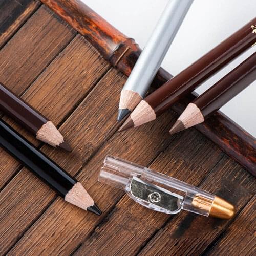 5 Colors Beauty Eyebrow Pencil With Strokes Eye A Sharpener Long-lasting Waterproof Natural Dark Brown Eye Brow Pencil Wholesale