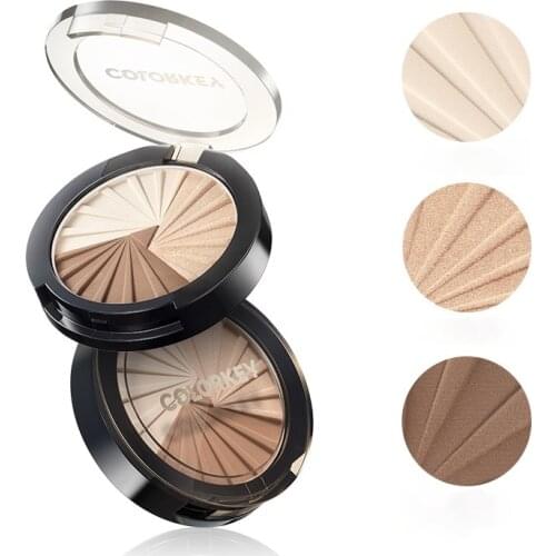 Kelaqi Three-Color Highlight Bronzing Powder Glitter Matte Makeup Palette Modify Outline
