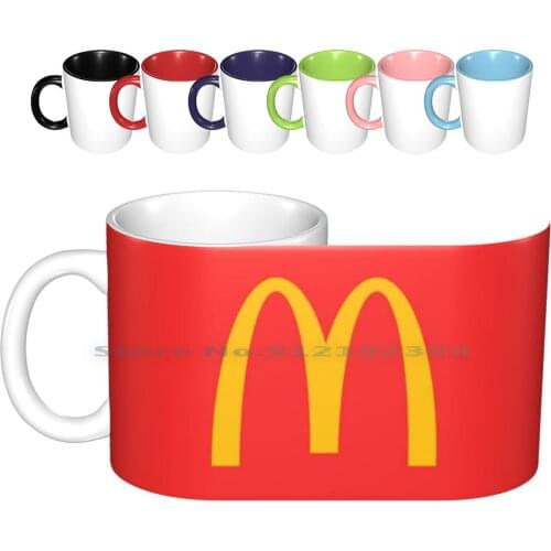 Logo Ceramic Mugs Coffee Cups Milk Tea Mug Logo Happy Meal Fast Food Yum Red Yellow Golden Arches Chicken Nuggets Hamburger Eat