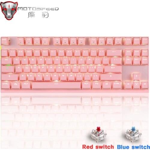 Hot 2.4G Wireless Motospeed GK82 Gaming mechanical keyboard 87 key LED Backlit Dual Mode mini USB keyboard for PC computer gamer