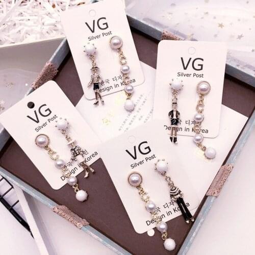 Korean fashion boho pearl drop earrings for women cute lady jewelry