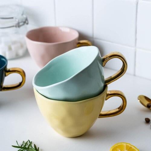 Contracted Europe type small luxury single coffee cup elegant tea home office mug ceramic cup coffee cup