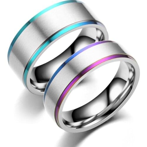BAECYT Mens Womens Rainbow Colorful LGBT Ring Stainless Steel Wedding Band Lebian & Gay Rings Drop Shipping