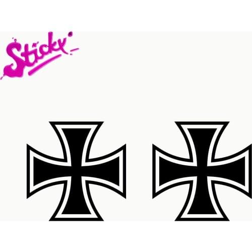 STICKY Religious Cross Stickers Templar Cross Pack 2 Units for Car Bicycle Motorcycle Accessories Laptop Helmet