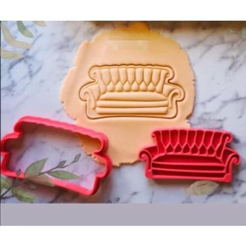Cake decoration 3inch couch sofa stamp silicone plastic mold embosser Fondant cutter Mould tools fondant Baking