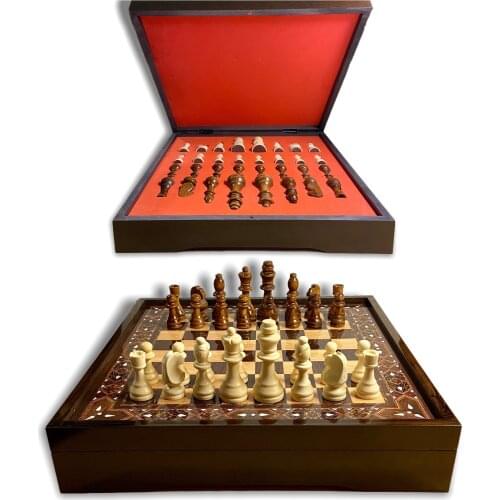 Chess Wood Special Walnut Series And Wooden Stones 40x40cm Elegant International Chess Portable Travel Board Puzzle Game Party