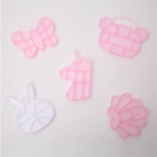 Plastic Storage Jewelry Compartment Container Beads Box For Jewelry Rabbit Unicorn Little Bear Butterfly Box Case