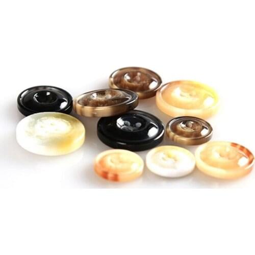 15-28mm Resin imitation horns bilateral stick flower buttons High-end suit fine-edged matt spray paint buttons Trousers buttons