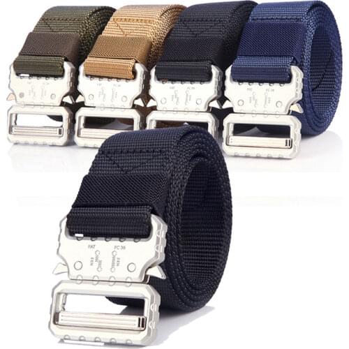 Men Nylon Belt Tactical Military Metal Buckle Belts Army SWAT Combat Emergency Survival Casual Jeans Waist Belt Hombre