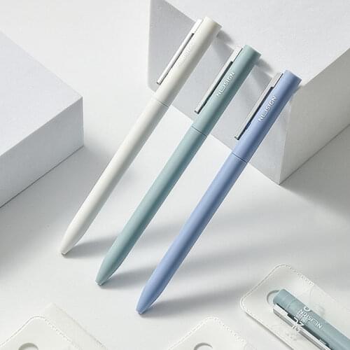 New DELI NU Solid Color Pen 0.5 Black Signing Pen Gel Pen for Students Large Capacity Quick Dry 1/2/3PCS