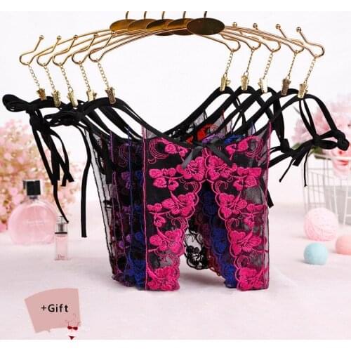 Sexy Fashion Open Hollow Printing Private Underwear Thong Panties embroidered Allure Erotic For Women Body Panties Valentines