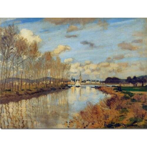 Argenteuil, Seen from the Small Arm of the Seine by Claude Monet Reproduction oil painting Canvas art Handmade High quality