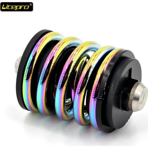 Folding Bicycle Titanium Alloy Spring Rear Shock Absorber for Brompton Spring Suspension Bike Parts Amortiguador Bicicleta