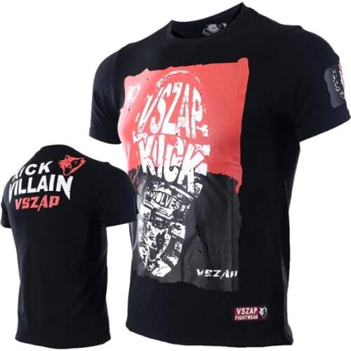 VSZAP Justice big foot MMA fighting training sport short - sleeve T - shirt wulin wind Wolf loose summer fighting