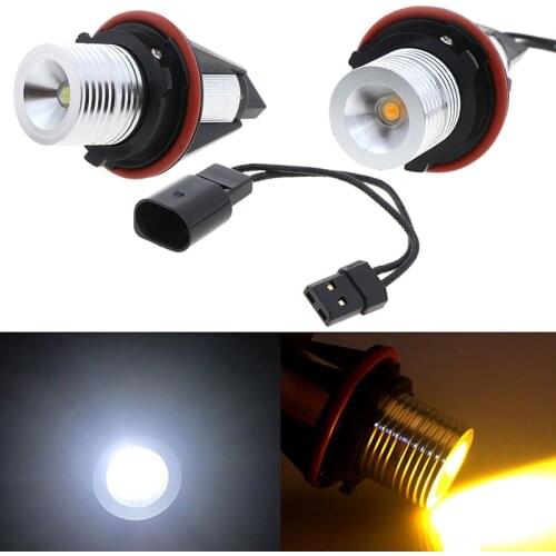 1Pc E39 E60 E87 X5 LED Angel Eye Ring Marker Side Light White Yellow LED Bulbs
