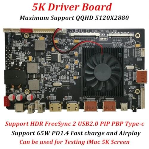 5K universal HD driver board Type-c HDR Freesync EDP VBO 4K 144Hz DP1.4 LCD driver board for LM270QQ1 Support Macbook Pro M1