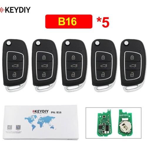 5Pcs/Lot B16 Universal 3 Button Remote Control Key Smart Car Key Fob B-Series KD Remote for KD900 KD900+ URG200 KD-X2 Mini KD