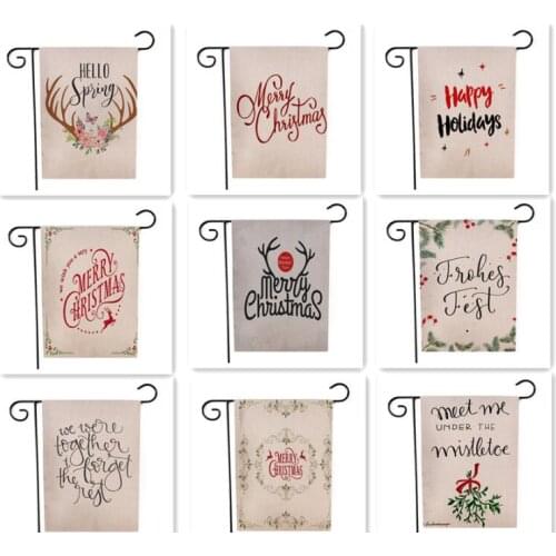 Merry Christmas Garden Flag Xmas Letter Trees Reindeer Hanging Banner Flags Home Party Decoration 30*45cm LX3275