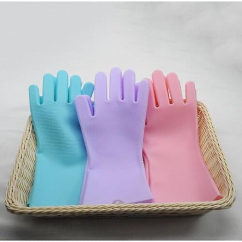 Magic Silicone Cleaning Gloves Silicon Dusting Dish Washing Gloves Kitchen Cleaning Tableware Washing-up Gloves Dish Washing