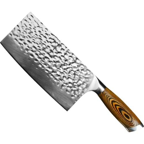 High Hardeness 5Cr15 Stainless Steel 8 Inch Forged Chopping Knife Laser Blade Meat Cleaver Wood Handle Slaughter Chinese Butcher
