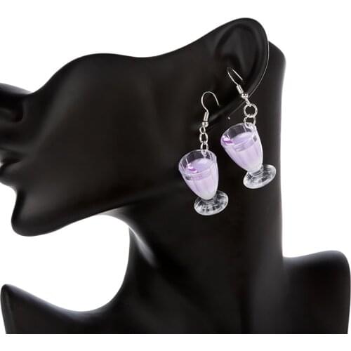 1Pair Cute Woman BoBo Milk Tea Earring Resin 3D Cup Drop Earrings For Women Girls fashion jewelry Earrings Gift