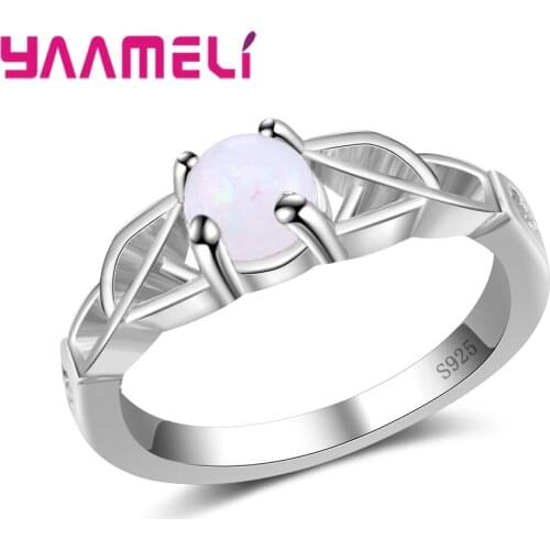 Hot Sell Newest Women Finger Ring Pretty Wonderful Party/Metting Accessories 925 Sterling Silver Jewelry With Opal Stone