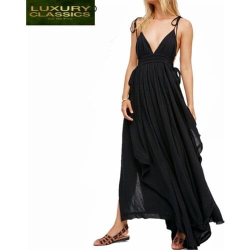 Women Dress Long Summer Sleeveless V Neck Backless Dress Sexy Dresses Party Night Clothes 2021 Vestidos De Fiesta LWL1658