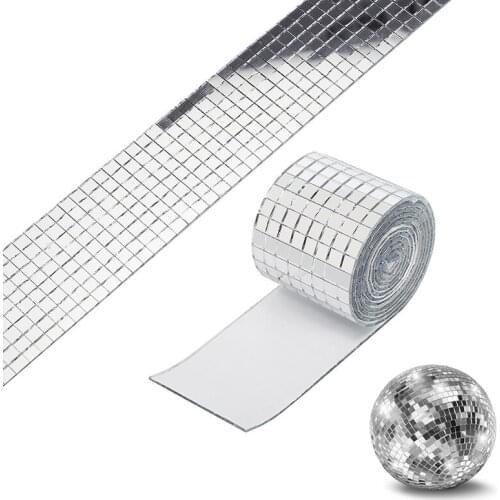 1 Roll Mirror Glass Mosaic Sticker Tiles Self Adhesive Wall Sticker Decal Home Decor GQ