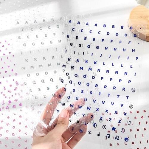 1 Pcs Transparent English Letter Alphabet Sticker Cute Planner Journaling Stickers Scrapbooking Decorative Korean Stationery