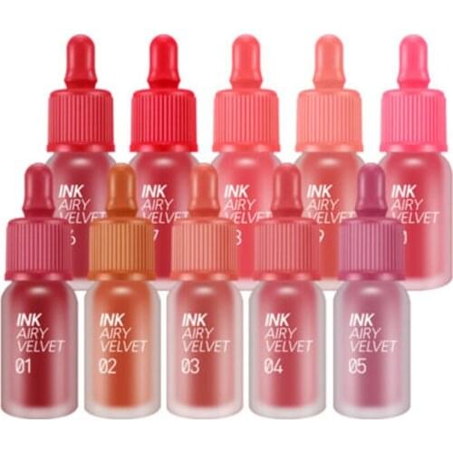 PERIPERA Ink The Airy Velvet 4g 15 Color Waterproof Matte Liquid Lip stick Long Lasting Makeup Stick Nude Beauty lip Gloss 1pcs